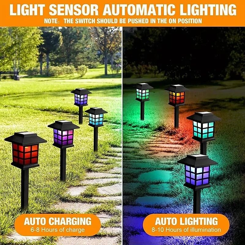 4 Pcs Solar Pathway Lights Outdoor Waterproof Lawn Lights for Home Yard Walkway Garden Patio Decoration3