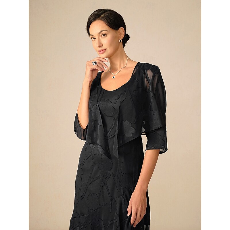 Women's Shrugs Solid Color Floral Graphic Elegant Stylish Basic 3/4 Length Sleeve Asymmetrical Crop Tops Wedding Guest Beach Wedding Black Summer Spring Fall3