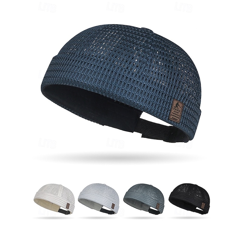 Men's Breathable Mesh Docker Beanie Cap – Lightweight Adjustable Summer Hat for Outdoor, Streetwear and Daily Casual Style3