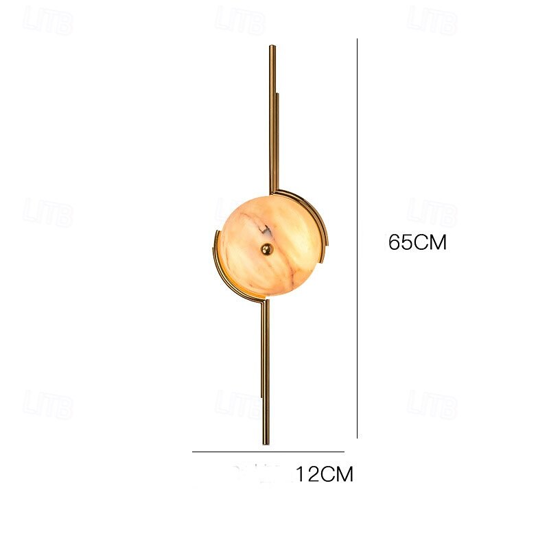 Wall Sconce Small Wall Lamp, Gold Marble Wall Mount Light, Vintage Headboard Lamp, Indoor Lighting Fixture for Bedroom Living Room Dining Room Hallway 110-240V3