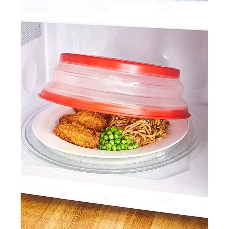 Microwave Splatter Cover with Fruit Strainer, BPA-Free Thermoplastic Rubber Lid, Foldable Silicone Microwave Cover for Food Heating, Dishwasher Safe, Multi-Size Ventilated Lids