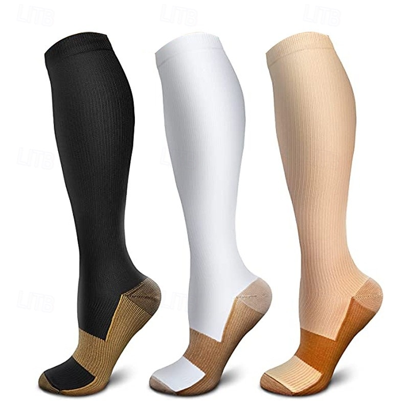 5 Pairs Compression Socks for Men and Women,Copper Anti-Fatigue Support Socks with Copper Fiber, Outdoor Sports Circulation Boost, Varicose Vein Relief