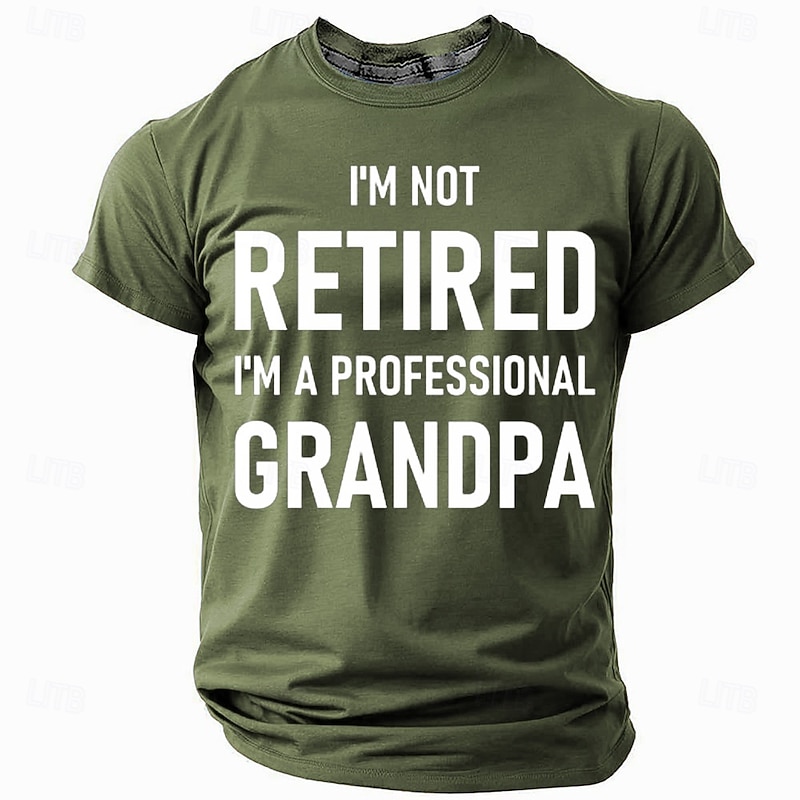 Men's Grandpa Retired T Shirt Short Sleeve T shirt 3D Print Crew Neck Shirt Fashion Daily Basic Street Casual Daily Black Red Blue Summer Spring All Seasons Clothing Apparel S M L XL XXL XXXL3