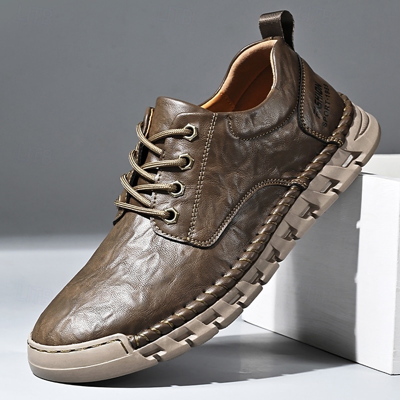 Men's Casual Sneakers – Trendy Faux Leather and Mesh Shoes for Running, Gym, and Casual Outings