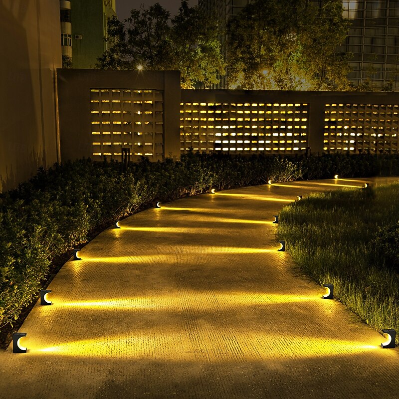 4 Pcs Outdoor Solar Step Lights Courtyard Atmosphere Landscape Lights Outdoor Waterproof Garden Pathway Patio Decoration Lighting2