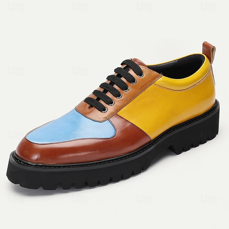 Men's  Leather Dress Shoes – Bold and Fashionable Leather Lace-Up Shoes for Work, Dinner Parties and Casual Social Events2