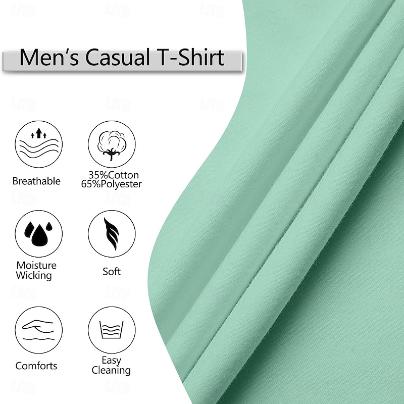 Men's T Shirt Tee Top Short Sleeves V Neck Summer Solid Color Fashion Designer Basic V Neck Vacation Street Casual Light Blue Black Pink Top Tee for Men3