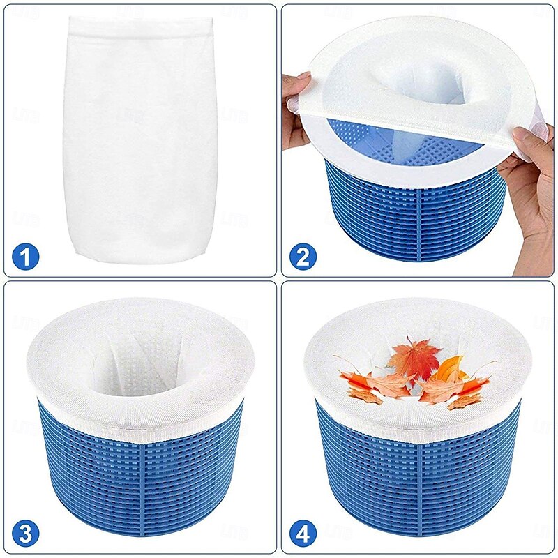 50 Pack Pool Skimmer Socks, Reusable Pool Socks for Skimmer Basket, Skimmer Socks for above Ground & Inground Pool3