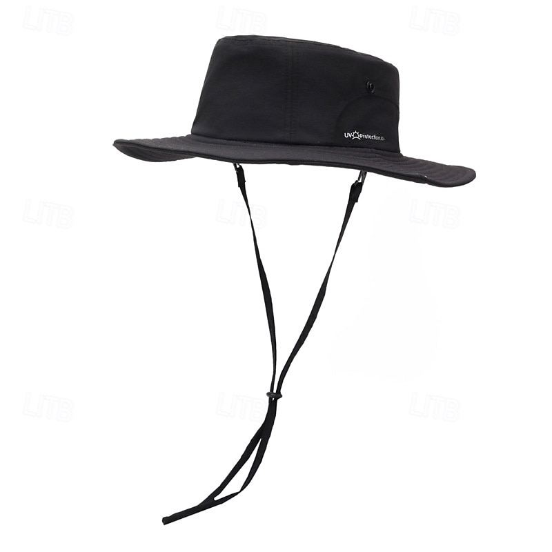 Men's Bucket Hat Sun Hat Black Pink Polyester Drawstring Fashion Casual Street Daily Plain Sunscreen Breathable2