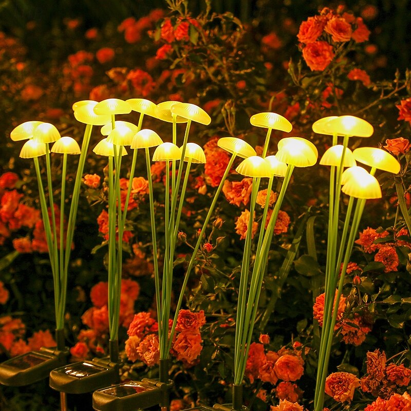 2 Pcs Solar Mushroom Pathway Light Outdoor Lawn Light Waterproof Garden Light Home Yard Camping Holiday Landscape Decoration Light3