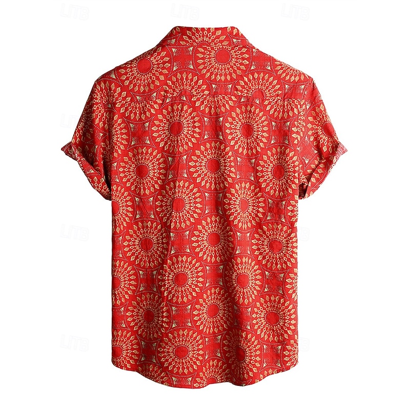 Retro Vintage Boho 1970s Shirt Hawaiian Shirts Hippie Tribal Ethnic African Pattern Fancy Dress Men's Halloween Carnival Music Festival Beach Vacation Wear Retro Theme Party Adults' Shirt2