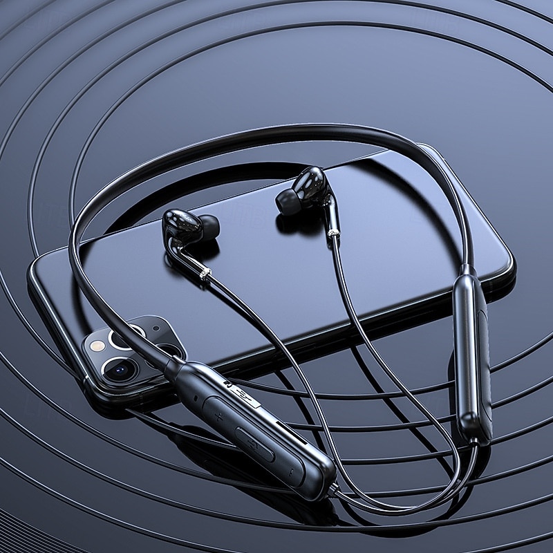 Bluetooth Neckband Earphones with MP3 Card Slot – Wireless In-Ear Headphones with Mic, Waterproof Sports Earbuds for Mobile Devices