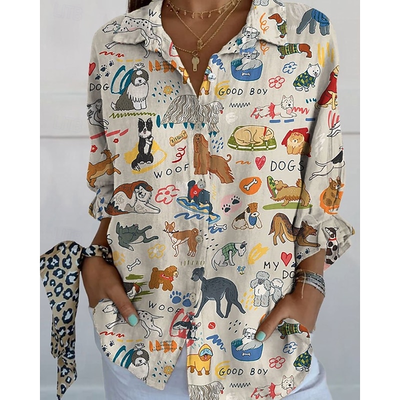 Women's Shirt Blouse Flower Casual Long Sleeve Shirt Collar Regular Tops Daily Holiday Going out Buttons Print White Yellow Blue Purple Fuchsia Summer2