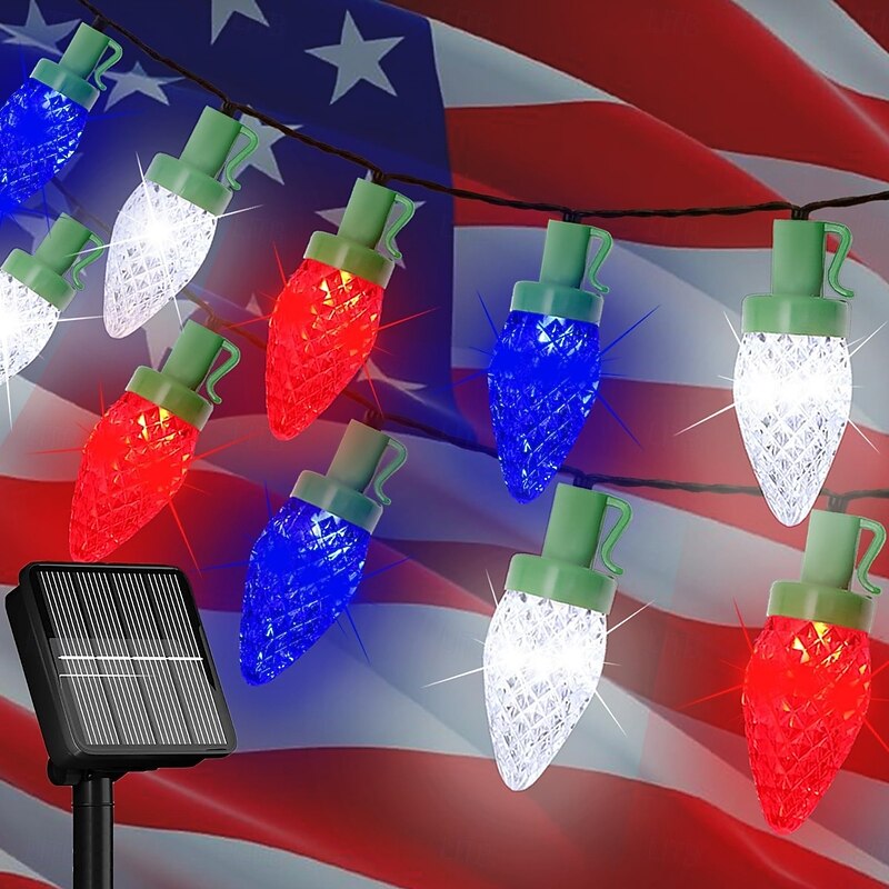 7m String Lights 50 LEDs EL 5mm 1Set Mounting Bracket 1 set RGB Holiday Lights Solar Creative Outdoor Solar Powered2