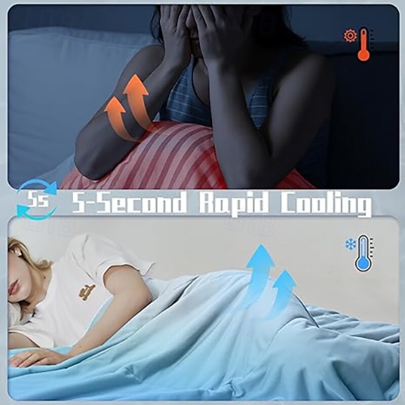 Summer Cooling Blanket, Breathable Comfortable Cooling Blanket, Soft Throw Blanket for Home Office, Comfy Bedding, Bedroom Accessories Gift for Summer, Gifts for Men Women3