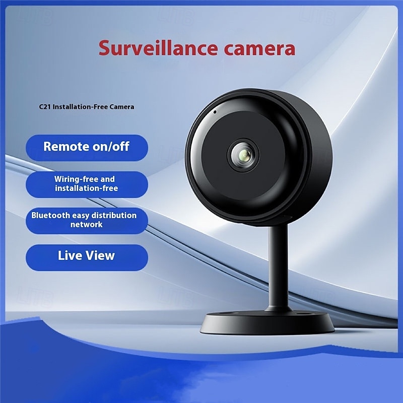 Mini Wireless WiFi Security Camera with Night Vision – Indoor Real-Time Surveillance Cam with Remote View, No Installation Needed