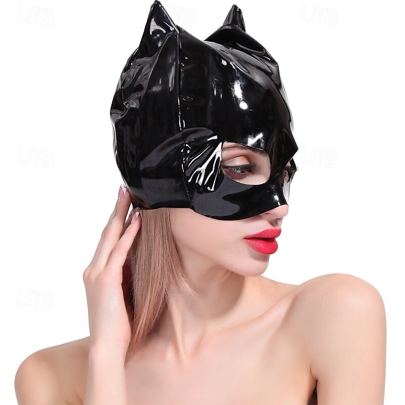 Mask Glossy Finish Catwoman Women's Shinny Leather Fetish Wet Look Costume for Nightclub Pride Parade Pride Month Halloween Carnival Adults'3