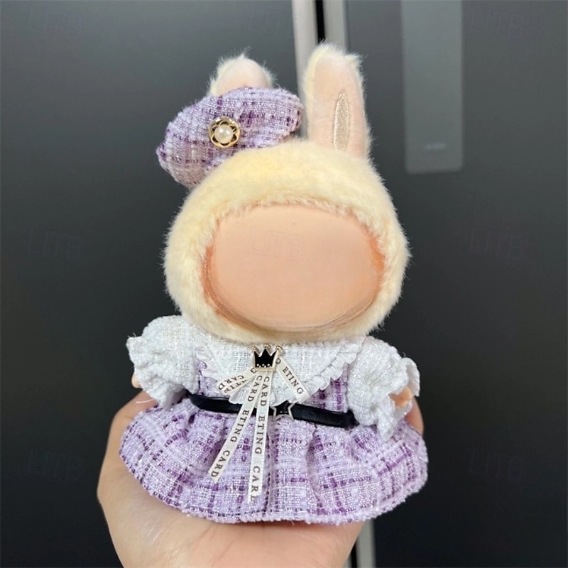 Clothes ForLabubu, Clothes Set ForLabubu Doll, Hat Clothes Backpack ForLabubu, Stylish Adorable Dolls Clothes Accessories (No Doll)
