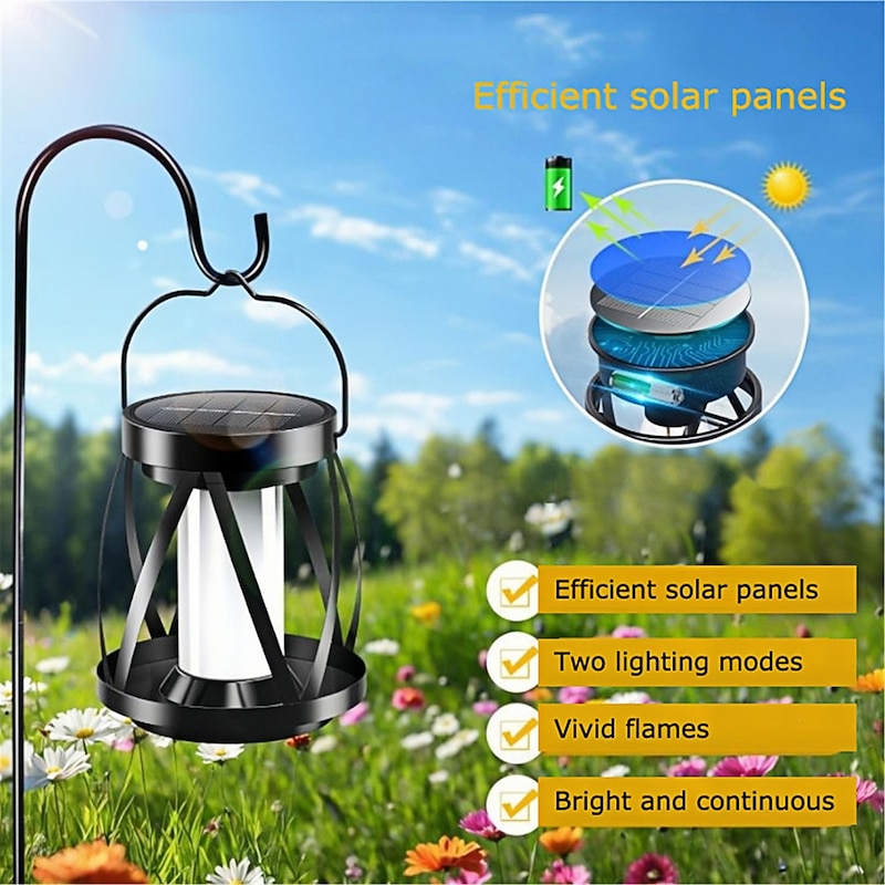Solar Clip Flame Lamp Courtyard Lamp Outdoor Garden Pendant Lamp Flame Landscape Lamp Street Lamp Lawn Lamp Decorative Lamp  2pcs 1PC4
