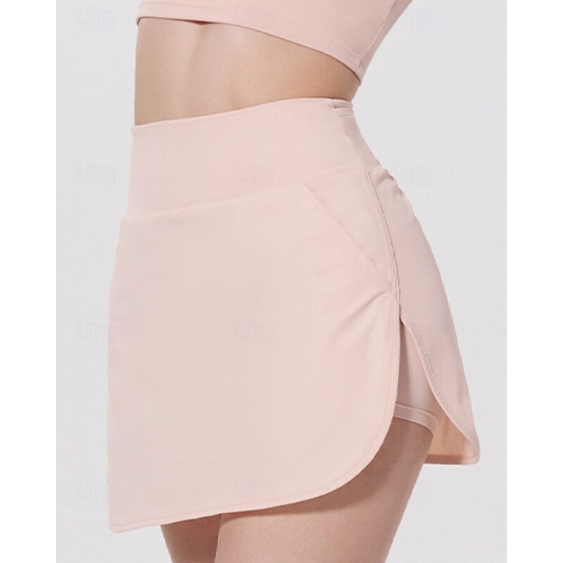 Women's Solid Colored Tennis Skirts with Shorts Pocket Split UPF50+ Breathable Tennis Golf Pickleball Black White Pink Tennis Clothing