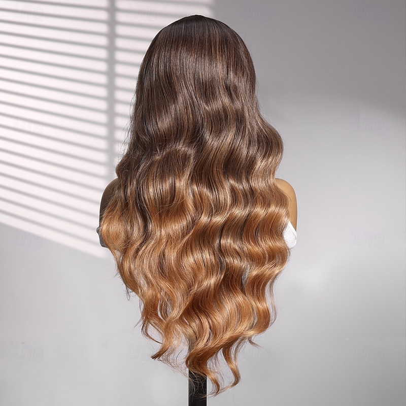 Synthetic Lace Wig Curly Style 26 inch Multi-color Middle Part U Part Wig Women's Wig Dark Brown4