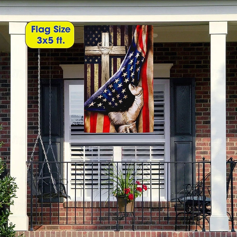 4th of July Independence Day Garden Flag 12 x 18 Inch Yard Flags, Small Garden Flags for Outside,Memorial Day Outdoor Flags, Holiday Garden Flags for All Seasons4