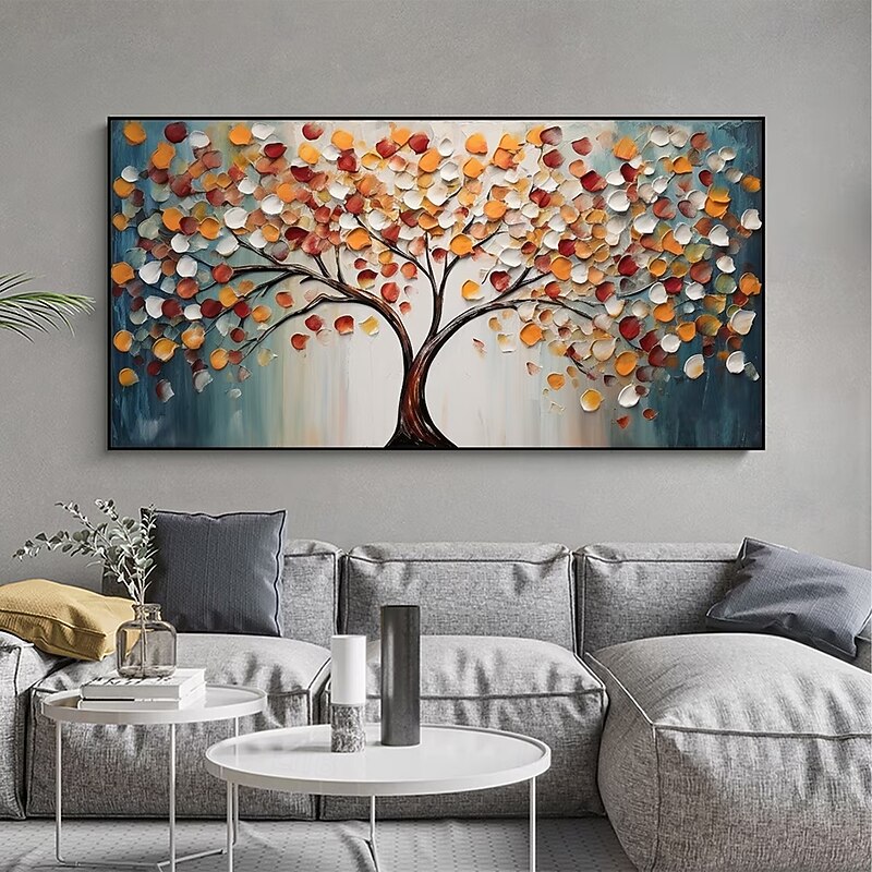 Mintura Handmade 3D Tree Flowers Oil Paintings On Canvas Wall Art Decoration Modern Abstract Picture For Home Decor Rolled Frameless Unstretched Painting2
