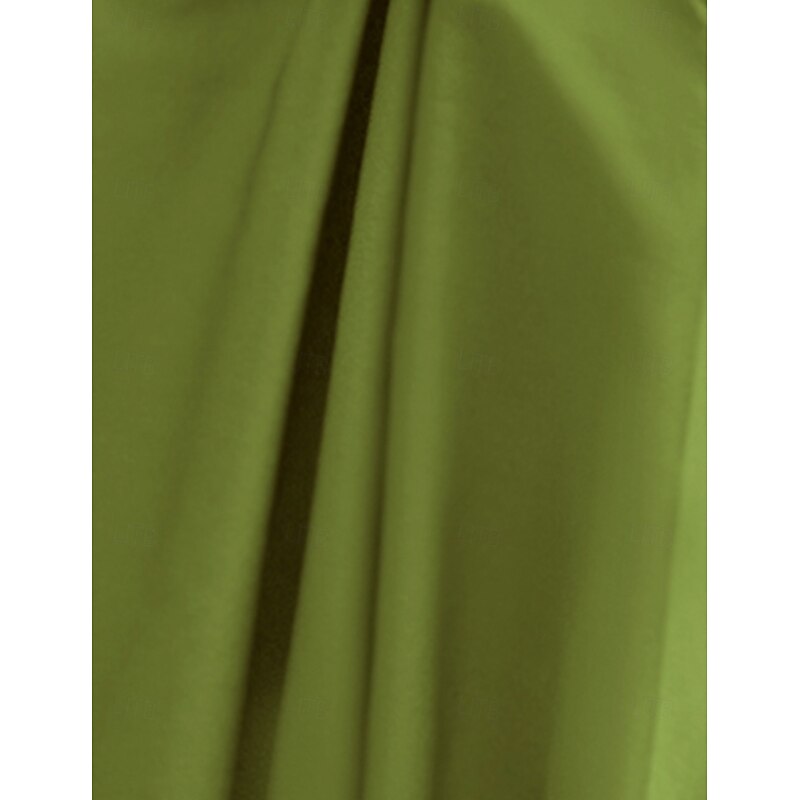 A-Line Cocktail Dresses Elegant Dress Formal Ankle Length 3/4 Length Sleeve V Neck Pocket with Bow(s) Ruched Dresses3