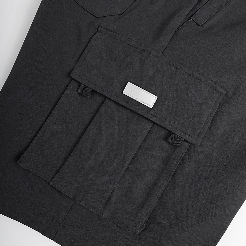 Men's Cargo Shorts Outdoor Shorts Bermuda shorts Workout Shorts Casual Shorts Drawstring Multi Pocket Straight Leg Plain Breathable Knee Length Outdoor Casual Camping & Hiking Fashion Streetwear2