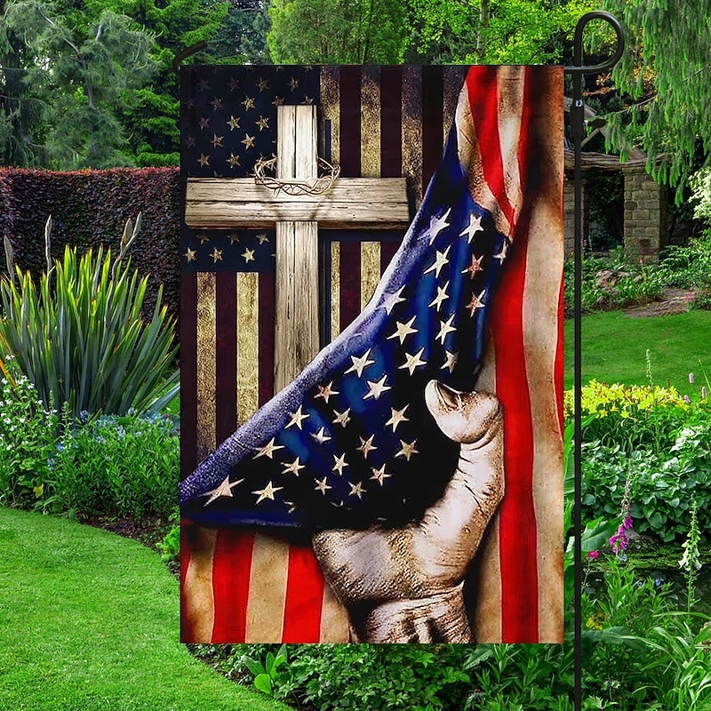 4th of July Independence Day Garden Flag 12 x 18 Inch Yard Flags, Small Garden Flags for Outside,Memorial Day Outdoor Flags, Holiday Garden Flags for All Seasons