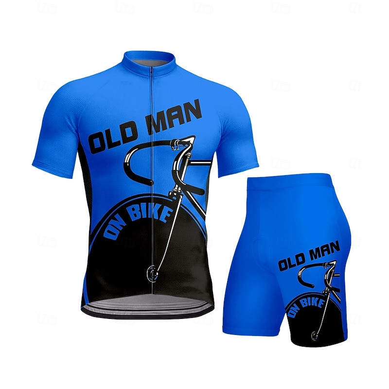 CAWANFLY Men's Cycling Jersey with Shorts Short Sleeve Yellow Red Royal Blue Bike Padded Shorts / Chamois Clothing Suit 3D Pad Quick Dry Anatomic Design Ultraviolet Resistant Reflective Strips