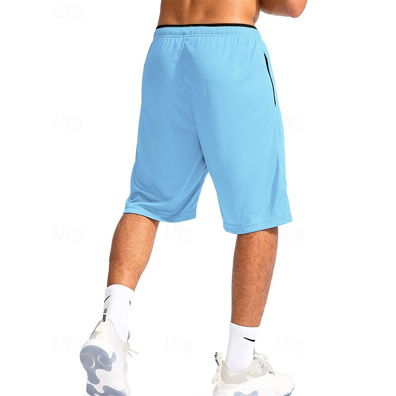 Men's Basketball Shorts Casual Shorts Mesh Shorts Athletic Short Pocket Drawstring Elastic Waist Plain Comfort Breathable Short Outdoor Vacation Sport Casual Black White3