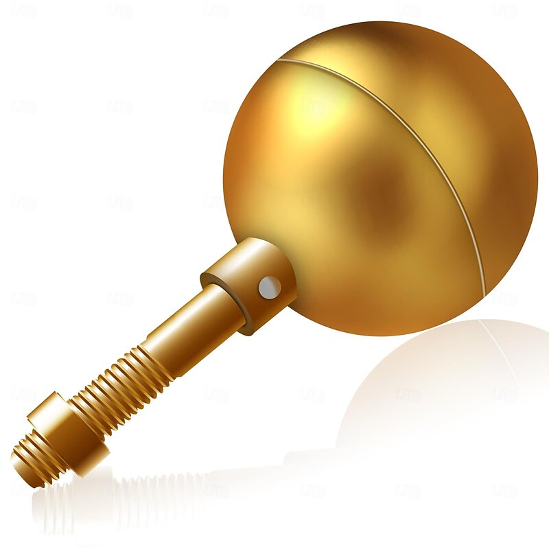 Flag Pole Ball Topper Ornament-Flagpole Top Replacement, Gold Aluminum Anodized Finish - 1/2