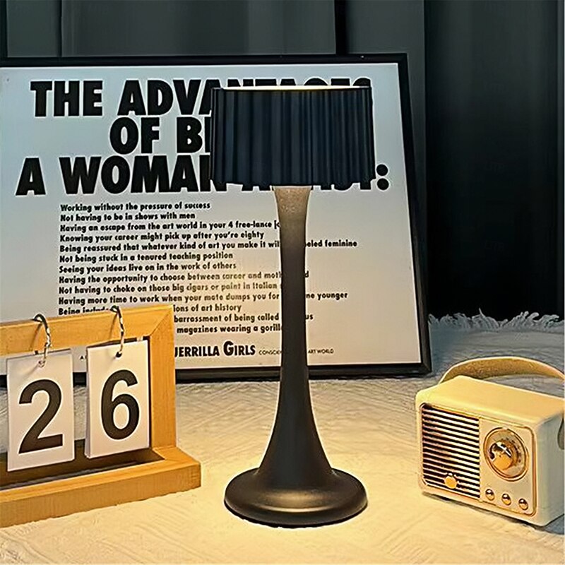 Led Rechargeable Desk Lamp Bedroom Bedside Small Night Light Touch Creative Desktop Atmosphere Light Eye Protection Retro Table Lamp Lighting Fixture  USB 1PC