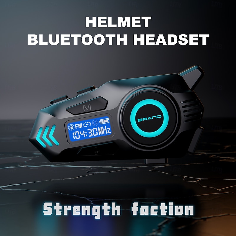 K09 Helmet Bluetooth Earphones with Real-Time Intercom, FM Radio, Noise Reduction, IPX8 Waterproof, Long Battery for Motorcycle Riding