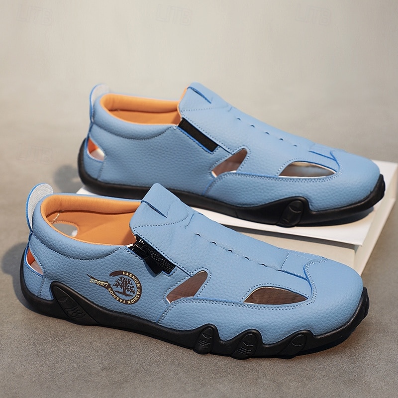 Men's Sandals Blue Sports Sandals with Closed Toe and Adjustable Fit for Hiking Running and Summer Activities3