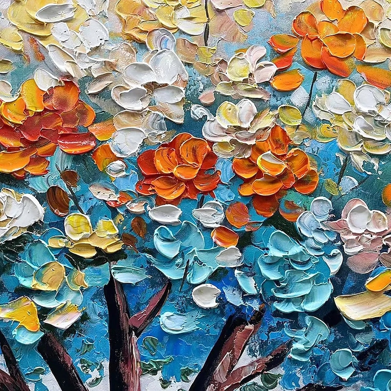 Mintura Handmade 3D Tree Flower Landscape Oil Paintings On Canvas Wall Art Decoration Modern Abstract Picture For Home Decor Rolled Frameless Unstretched Painting3