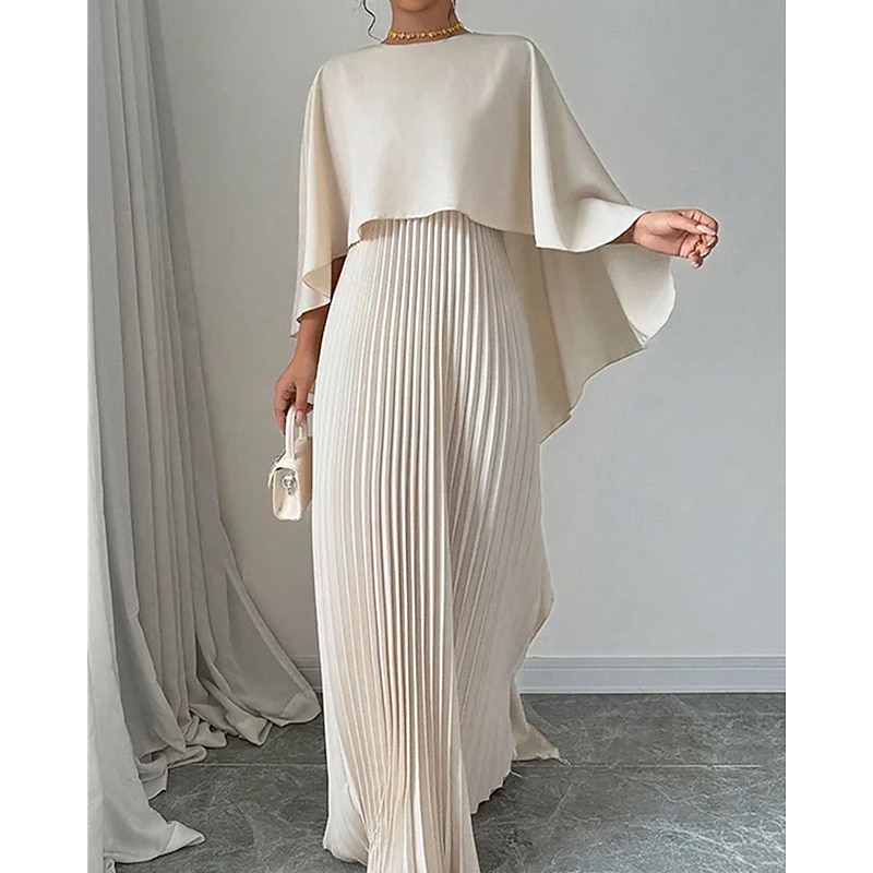Women's Long Dress Maxi Dress Casual Dress Fashion Batwing Sleeve Outdoor Party Holiday Regular Fit Plain Long Sleeve Crew Neck Black Red Beige Summer3