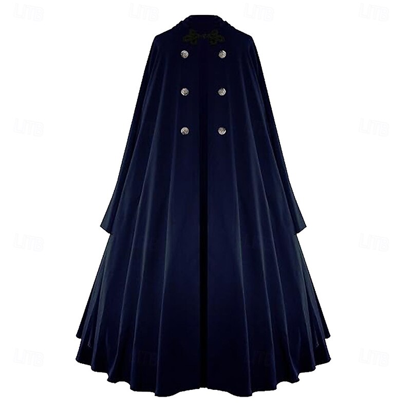 Retro Vintage Medieval 17th Century Cloak Plague Doctor Fancy Dress Women's Halloween Masquerade Performance Party Adults Cloak2