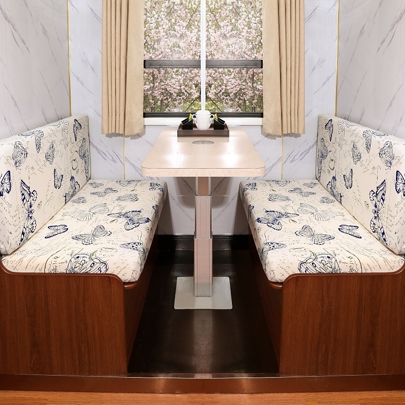 Printed Stretch RV Dinette Cushion Covers - Full Coverage Elastic Slipcovers for Camper Seats - Stylish and Durable