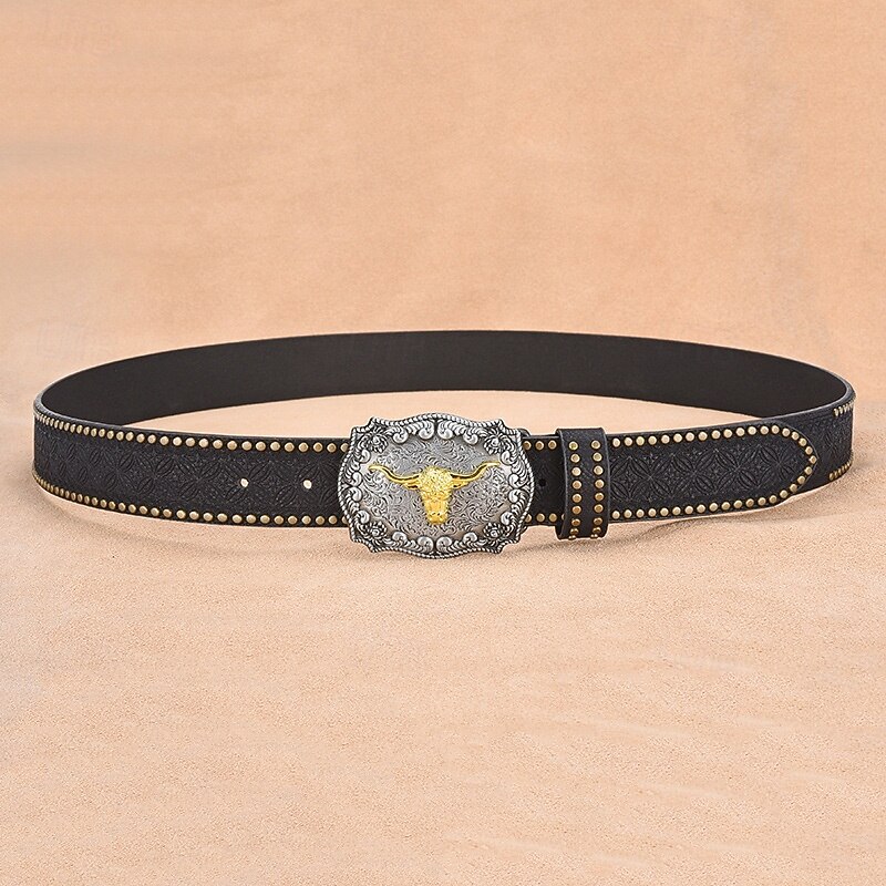 Men's Belt Waist Belt Black Brown Alloy Antique Durable Adjustable Plain Outdoor Daily4