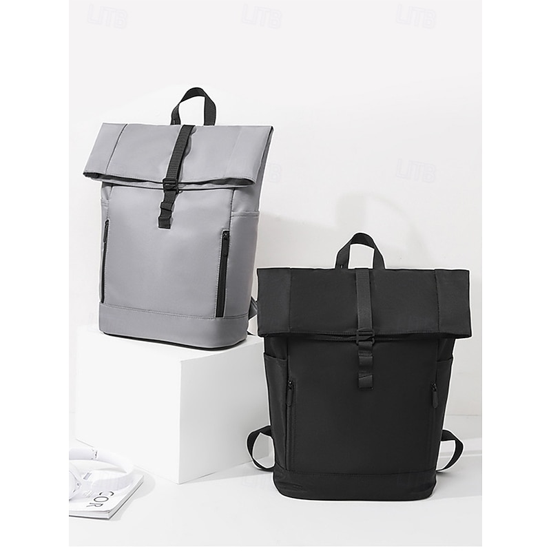 Men's Waterproof Roll-Top Backpack with Multiple Pockets and Large Capacity - Minimalist Style Laptop Bag for Work, Travel or College3