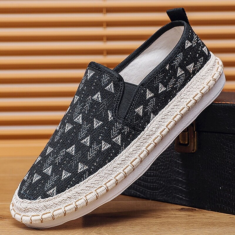 Men's Light Blue Slip-On Canvas Shoes with Braided Sole - Casual and Comfortable Footwear for Summer, Beach and Vacation2