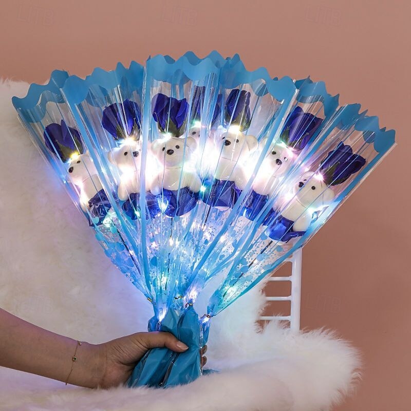 Romantic Bear Soap Bouquet, Ideal Gift for Mother's Day, Valentine's Day, Father's Day, Christmas, Wedding Party, and Home Decoration, Simulation Flower for Event Promotion4