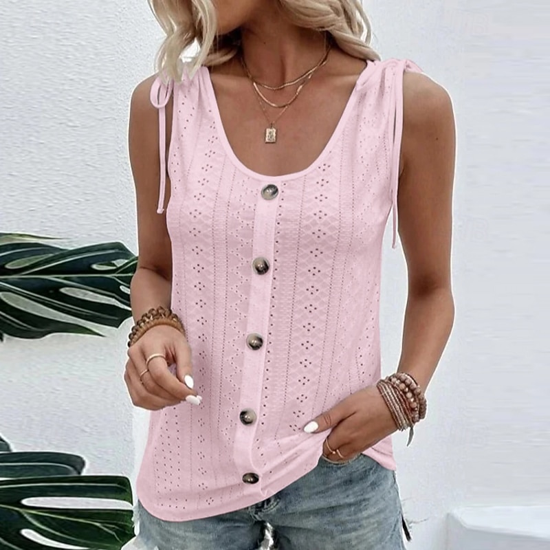 Women's Camisole Tank Top Plain Elegant Casual Sleeveless Crew Neck Regular Tops Daily Holiday Lace Ruched White Yellow Pink Blue Purple Summer Spring4