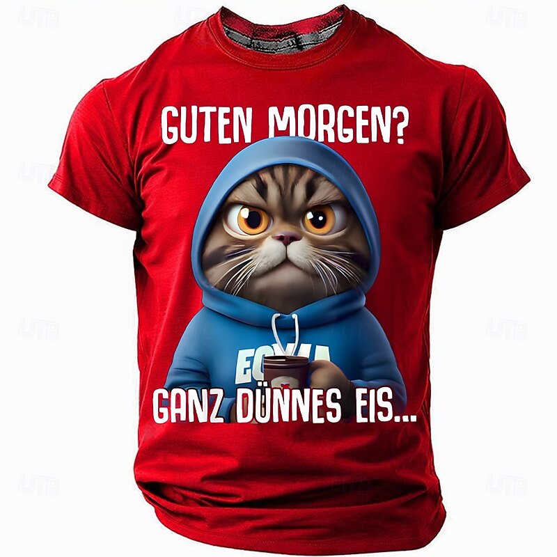 Men's Funny German T Shirt Short Sleeve T shirt 3D Print Crew Neck Shirt Fashion Daily Basic Street Casual Daily Black Red Green Summer Spring All Seasons Clothing Apparel S M L XL XXL XXXL3