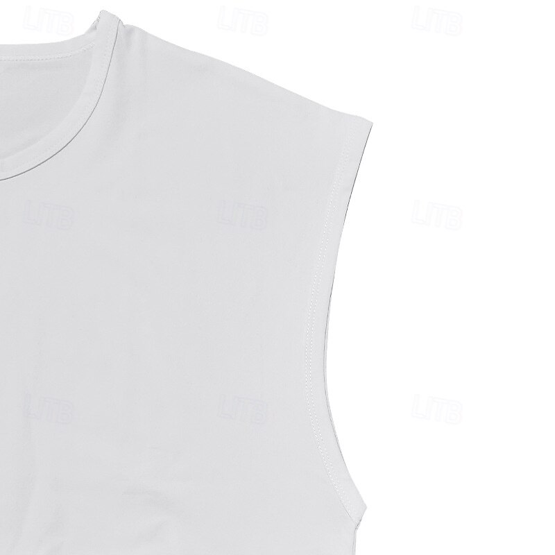 Men's Tank Top Vest Top Undershirt Sleeveless Shirt Sleeveless Crew Neck Summer Letter Fashion Designer Basic Print Vacation Street Going out Black White Red Top Tee for Men3