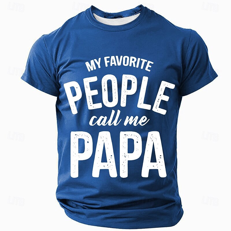 Men's Funny Slang Papa Dad T Shirt Short Sleeve T shirt 3D Print Crew Neck Shirt Fashion Daily Basic Street Casual Daily Black Red Blue Summer Spring All Seasons Clothing Apparel S M L XL XXL XXXL3