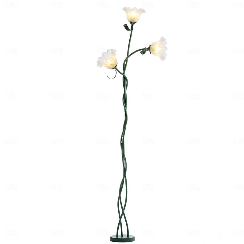 Floor Lamp  2/3 Heads Vintage Rural Floor Lamp Living Room Sofa Bedroom Lamp French Style Lily of The Valley Flower Floor Lamp2