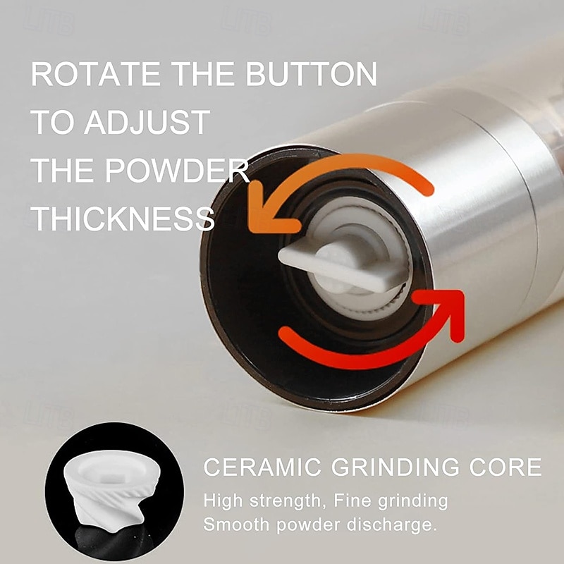 2 in 1 Stainless Steel Salt and Pepper Grinder Set Double Head Salt and Pepper Grinder Manual Salt and Pepper Mill Grinder Salt Grinder Refillable Sea Salt Grinder Salt Pepper Grinder4